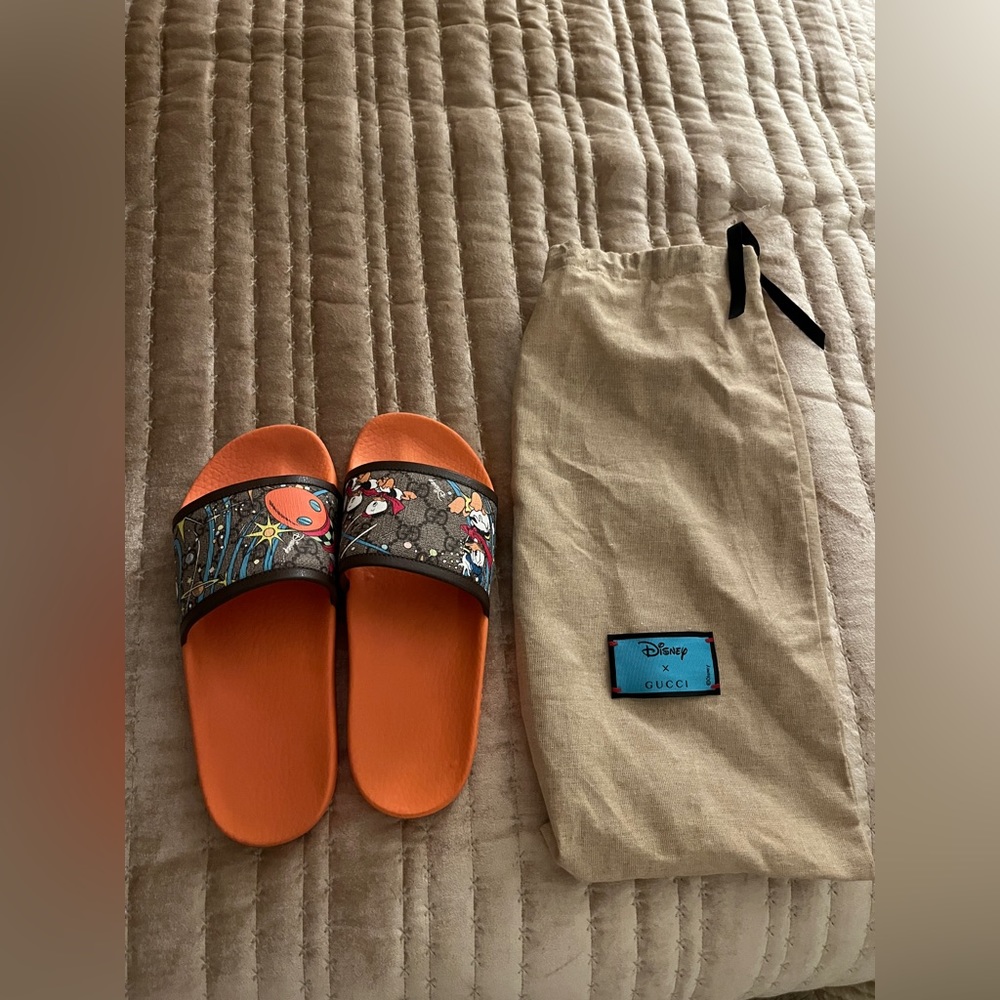 Gucci Disney Donald Duck slides
